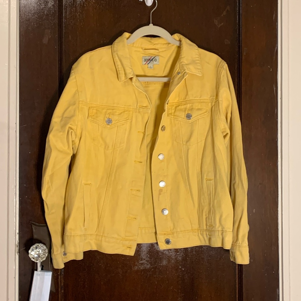 Large yellow denim jacket